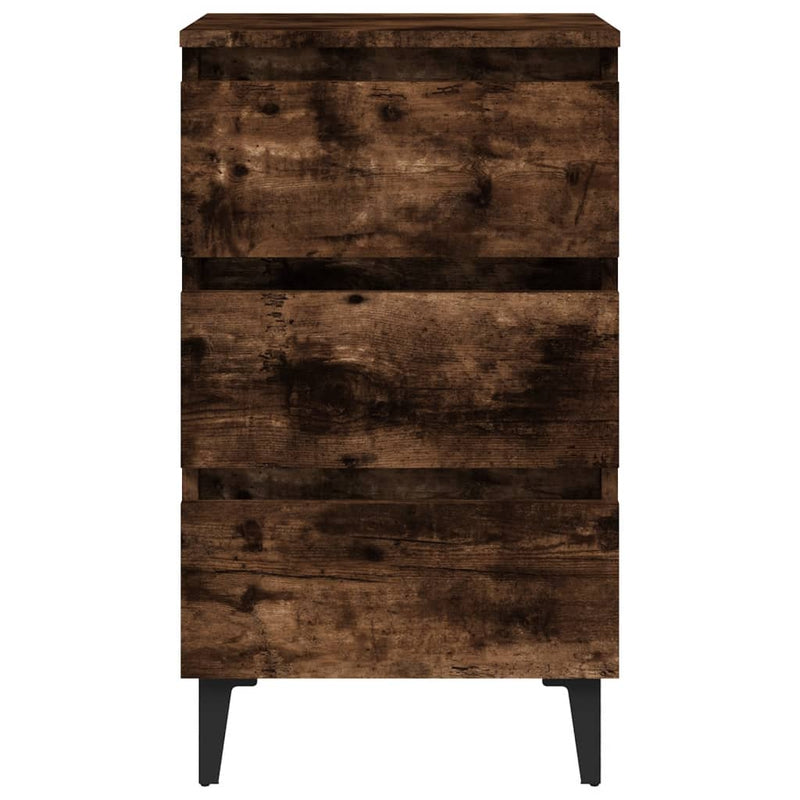 vidaXL füstös tölgy színű éjjeliszekrény fémlábakkal 40 x 35 x 69 cm
