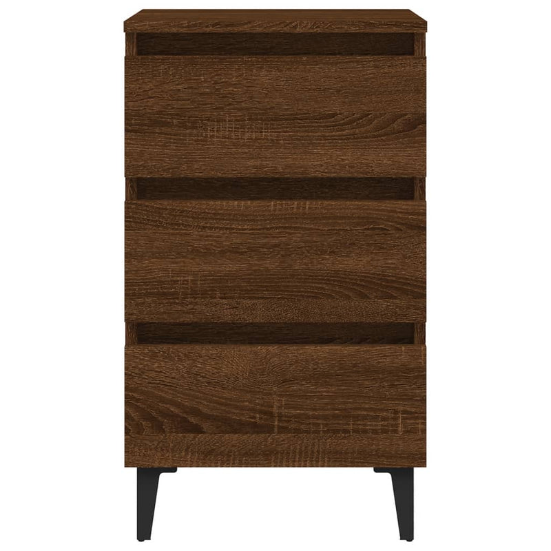 vidaXL barna tölgyszínű éjjeliszekrény fémlábakkal 40 x 35 x 69 cm