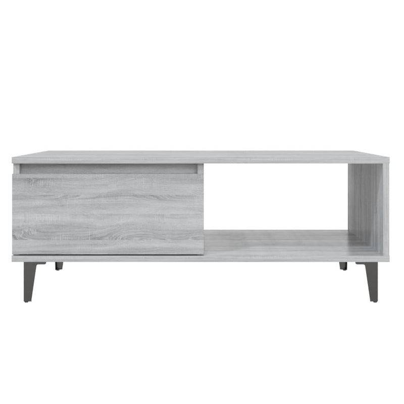 vidaXL szürke sonoma szerelt fa dohányzóasztal 90 x 60 x 35 cm