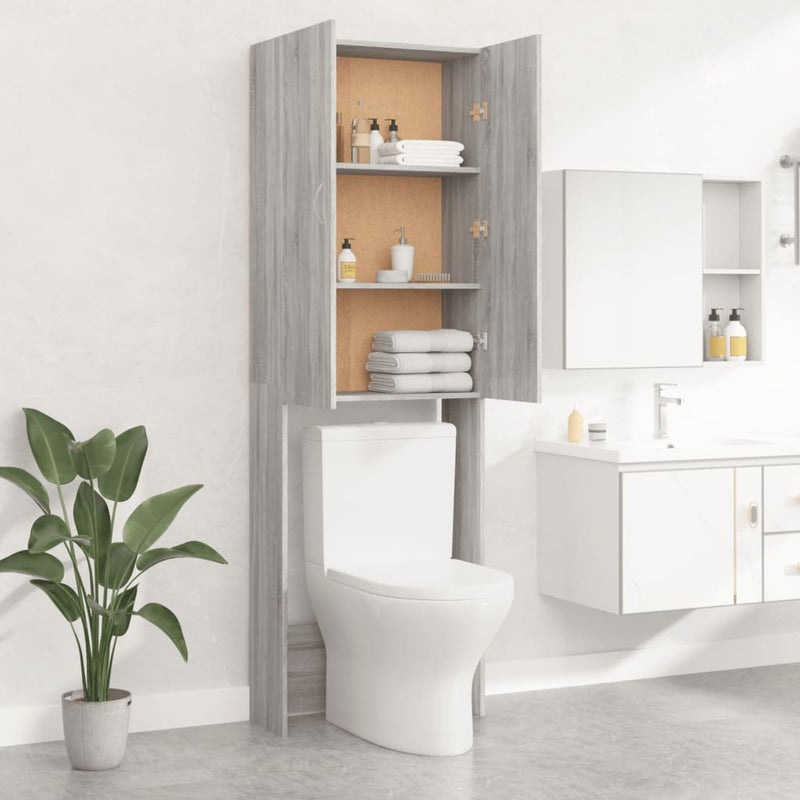 vidaXL szürke sonoma színű mosógépszekrény 64 x 25,5 x 190 cm