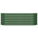 vidaXL zöld porszórt acél kerti magaságyás 114x40x36 cm