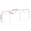 vidaXL ezüstszínű porszórt acél kerti magaságyás 152x40x36 cm