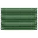 vidaXL zöld porszórt acél kerti magaságyás 114x40x68 cm