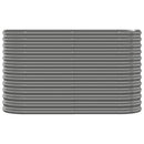 vidaXL szürke porszórt acél kerti magaságyás 114x40x68 cm