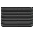 vidaXL antracitszürke porszórt acél kerti magaságyás 114x40x68 cm