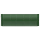 vidaXL zöld porszórt acél kerti magaságyás 224x40x68 cm