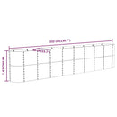 vidaXL zöld porszórt acél kerti magaságyás 332x40x68 cm