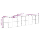 vidaXL szürke porszórt acél kerti magaságyás 332x40x68 cm