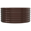 vidaXL barna porszórt acél kerti magaságyás 152x80x36 cm