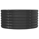 vidaXL antracitszürke porszórt acél kerti magaságyás 152x80x36 cm