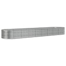 vidaXL ezüstszínű horganyzott acél kerti magaságyás 368x80x36 cm