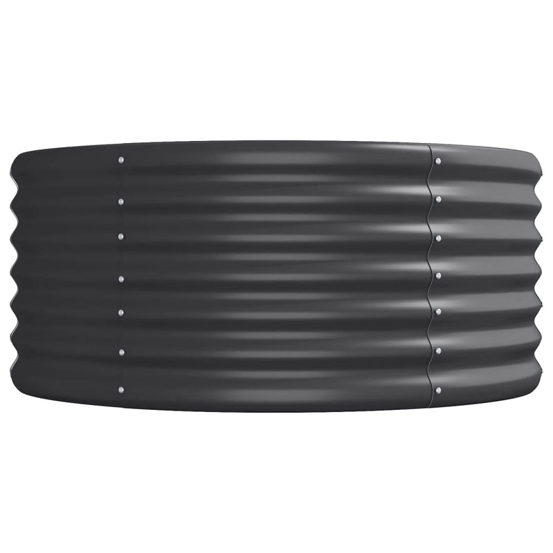 vidaXL antracitszürke porszórt acél kerti magaságyás 440x80x36 cm