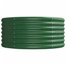 vidaXL zöld porszórt acél kerti magaságyás 620x80x36 cm