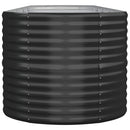 vidaXL antracitszürke porszórt acél kerti magaságyás 368x80x68 cm