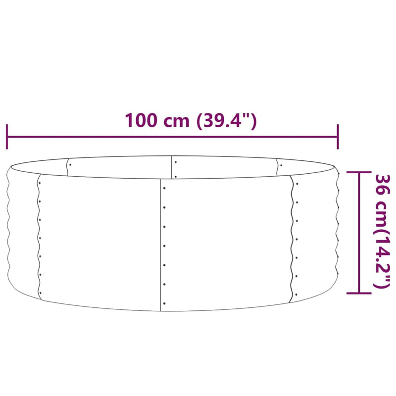 vidaXL antracitszürke horganyzott acél kerti magaságyás 100x100x36 cm