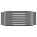 vidaXL szürke porszórt acél kerti magaságyás 175x100x36 cm