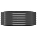 vidaXL antracitszürke porszórt acél kerti magaságyás 175x100x36 cm