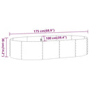 vidaXL antracitszürke porszórt acél kerti magaságyás 175x100x36 cm