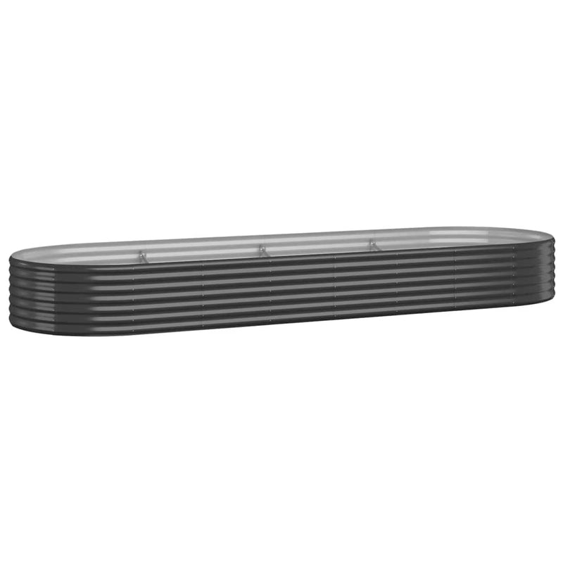 vidaXL antracitszürke porszórt acél kerti magaságyás 322x100x36 cm