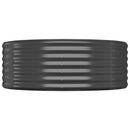 vidaXL antracitszürke porszórt acél kerti magaságyás 322x100x36 cm