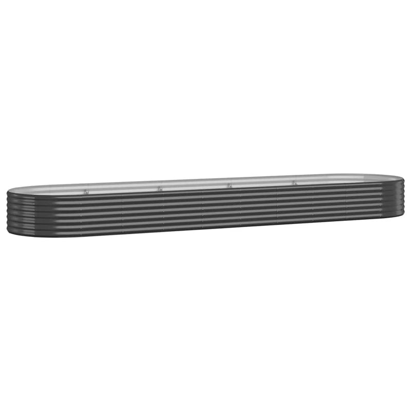 vidaXL antracitszürke horganyzott acél kerti magaságyás 396x100x36 cm
