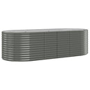 vidaXL szürke porszórt acél kerti magaságyás 249x100x68 cm