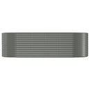 vidaXL szürke porszórt acél kerti magaságyás 249x100x68 cm