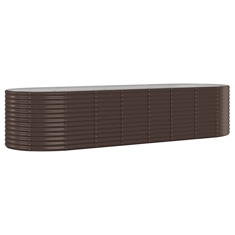 vidaXL barna horganyzott acél kerti magaságyás 322x100x68 cm