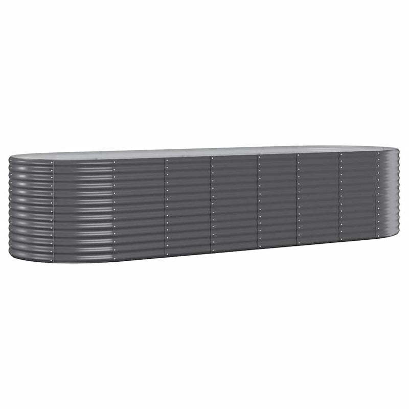 vidaXL antracitszürke horganyzott acél kerti magaságyás 322x100x68 cm
