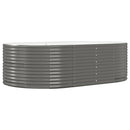 vidaXL szürke horganyzott acél kerti magaságyás 212 x 140 x 68 cm