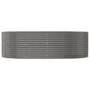 vidaXL szürke horganyzott acél kerti magaságyás 212 x 140 x 68 cm