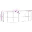 vidaXL szürke horganyzott acél kerti magaságyás 212 x 140 x 68 cm