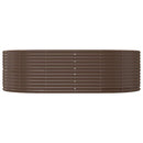 vidaXL barna horganyzott acél kerti magaságyás 212 x 140 x 68 cm