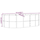 vidaXL barna horganyzott acél kerti magaságyás 212 x 140 x 68 cm