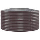 vidaXL barna porszórt acél kerti magaságyás 584x140x68 cm