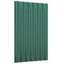 vidaXL 12 db zöld horganyzott acél tetőpanel 60 x 36 cm