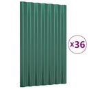 vidaXL 36 db zöld horganyzott acél tetőpanel 60x36 cm