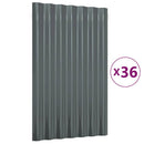 vidaXL 36 db antracitszürke horganyzott acél tetőpanel 60x36 cm