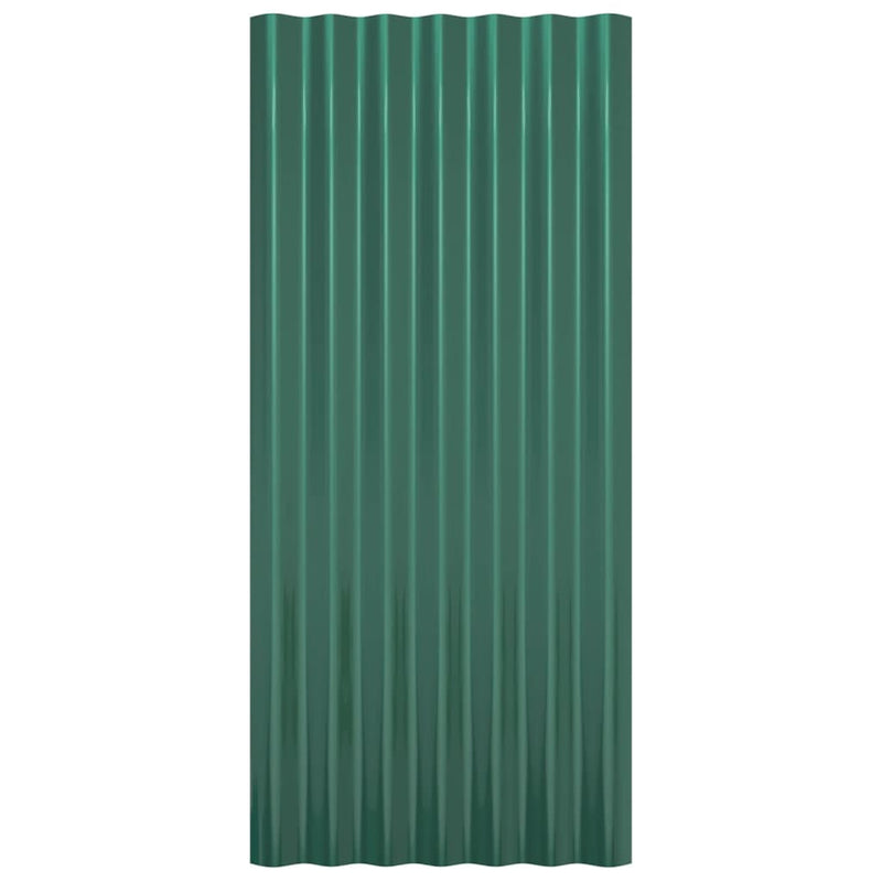 vidaXL 12 db zöld horganyzott acél tetőpanel 80x36 cm