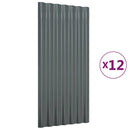 vidaXL 12 db antracitszürke horganyzott acél tetőpanel 80x36 cm