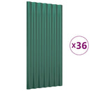 vidaXL 36 db zöld horganyzott acél tetőpanel 80 x 36 cm
