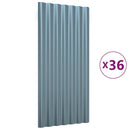 vidaXL 36 db szürke horganyzott acél tetőpanel 80x36 cm