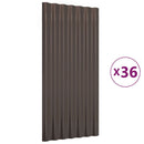 vidaXL 36 db barna horganyzott acél tetőpanel 80x36 cm