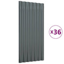 vidaXL 36 db antracitszürke horganyzott acél tetőpanel 80x36 cm