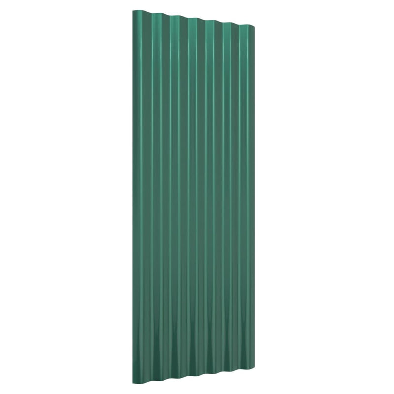 vidaXL 12 db zöld horganyzott acél tetőpanel 100 x 36 cm