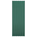 vidaXL 12 db zöld horganyzott acél tetőpanel 100 x 36 cm