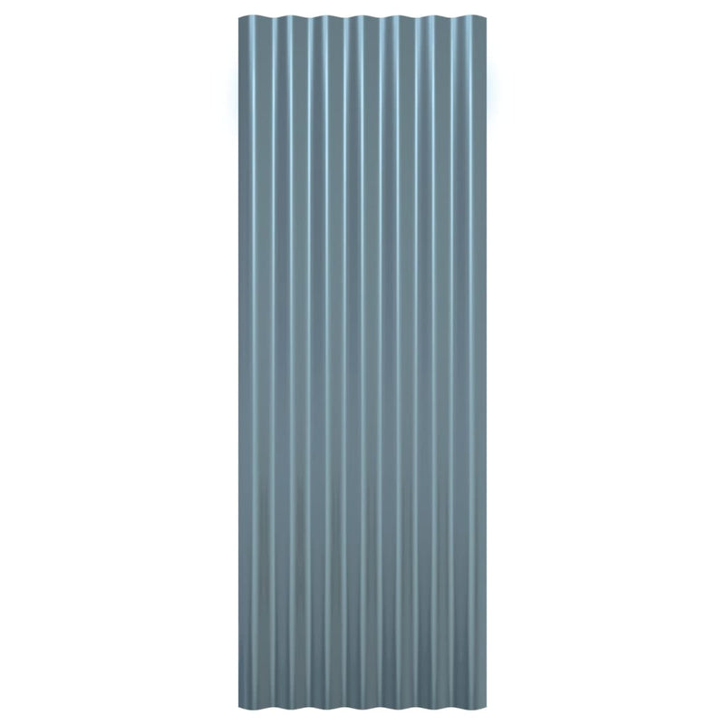 vidaXL 12 db szürke horganyzott acél tetőpanel 100 x 36 cm