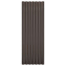 vidaXL 12 db barna horganyzott acél tetőpanel 100 x 36 cm