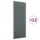 vidaXL 12 db antracitszürke horganyzott acél tetőpanel 100 x 36 cm