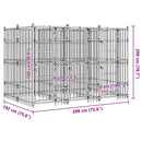 vidaXL acél kültéri kutyakennel 5,53 m²